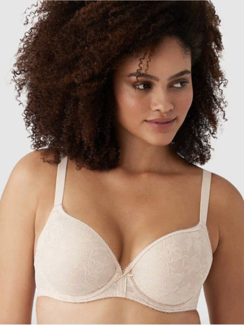 WACOAL Lace Finesse T-Shirt Bra in Sand Size 36D Neutral Comfort
